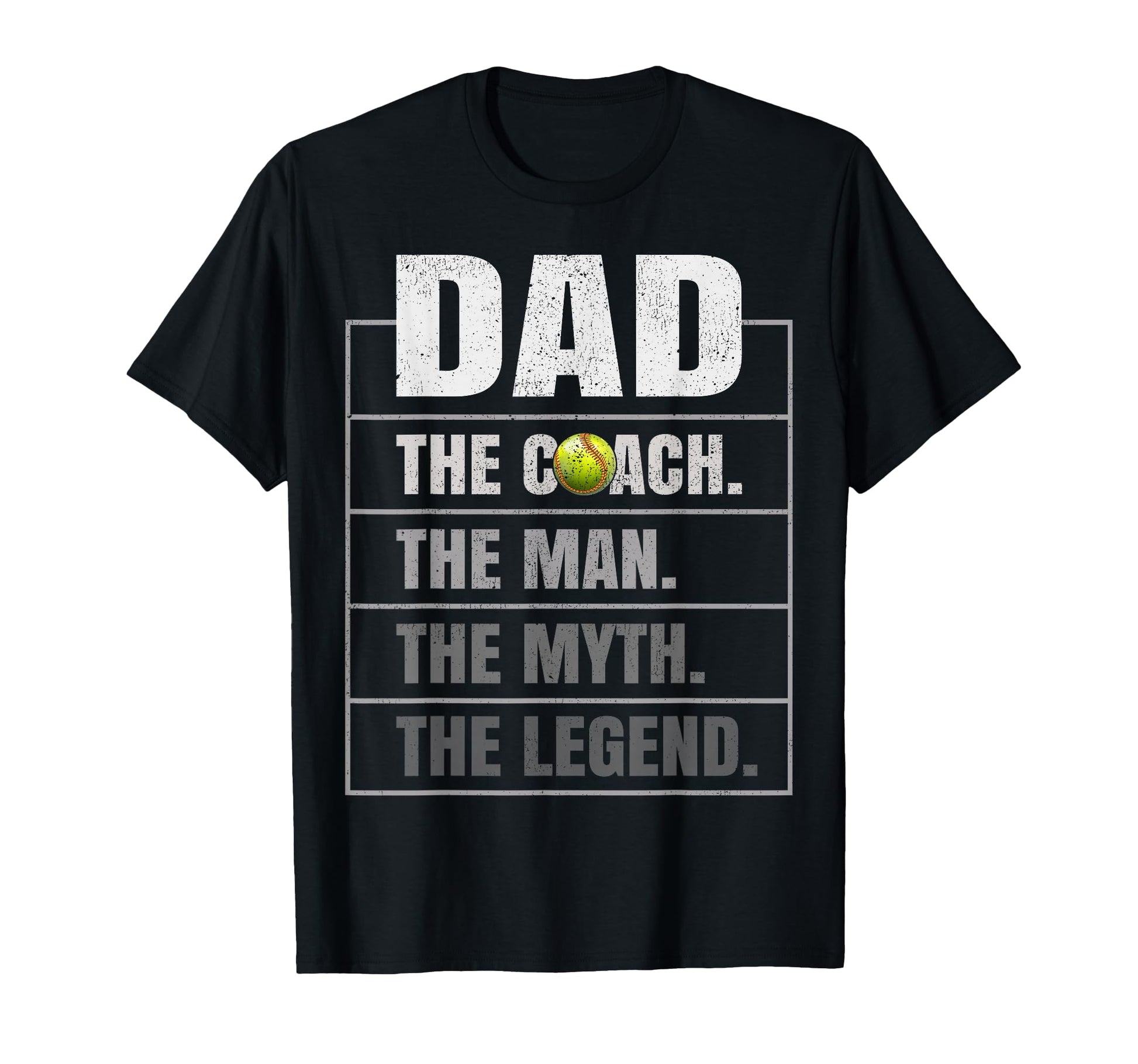 Softball Coach Dad Myth Legend T-Shirt - Aesthetic Graphic for Adults - T-Shirt, Sweatshirt, Hoodie