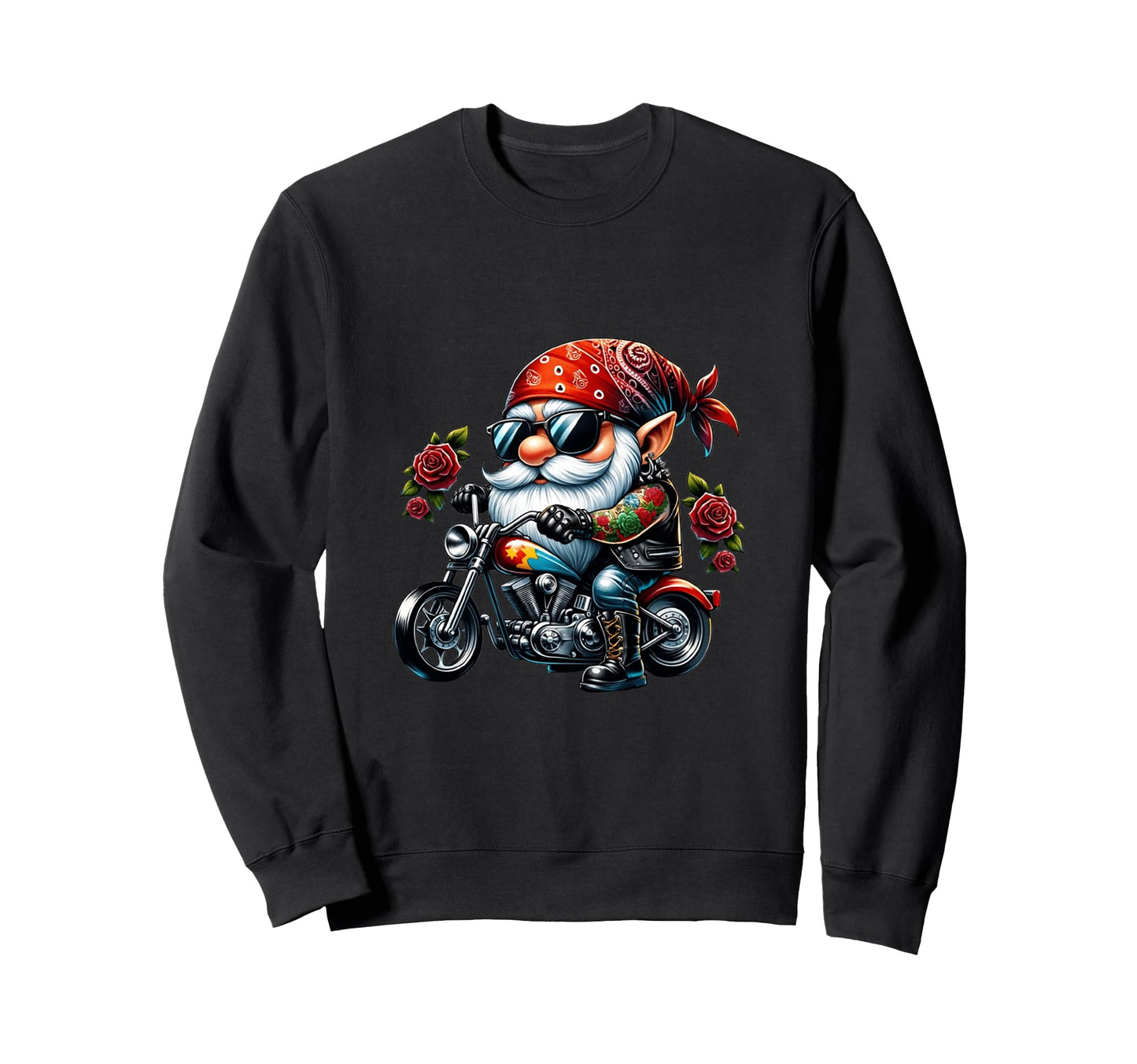 Tattoo Gnome Biker Dad And Funny Sweatshirt - Trendy Graphic Unisex - T-Shirt, Sweatshirt, Hoodie