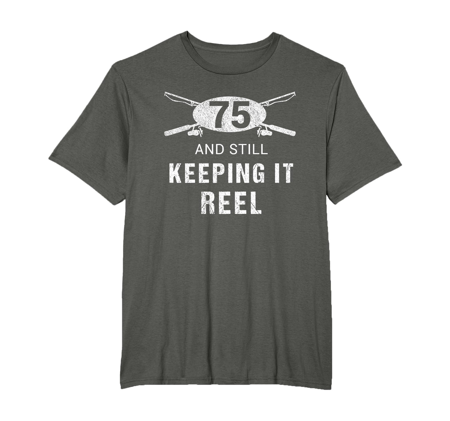 Funny Fishing 75Th Birthday Gift Fisherman T-Shirt - Trendy Graphic Unisex - T-Shirt, Sweatshirt, Hoodie