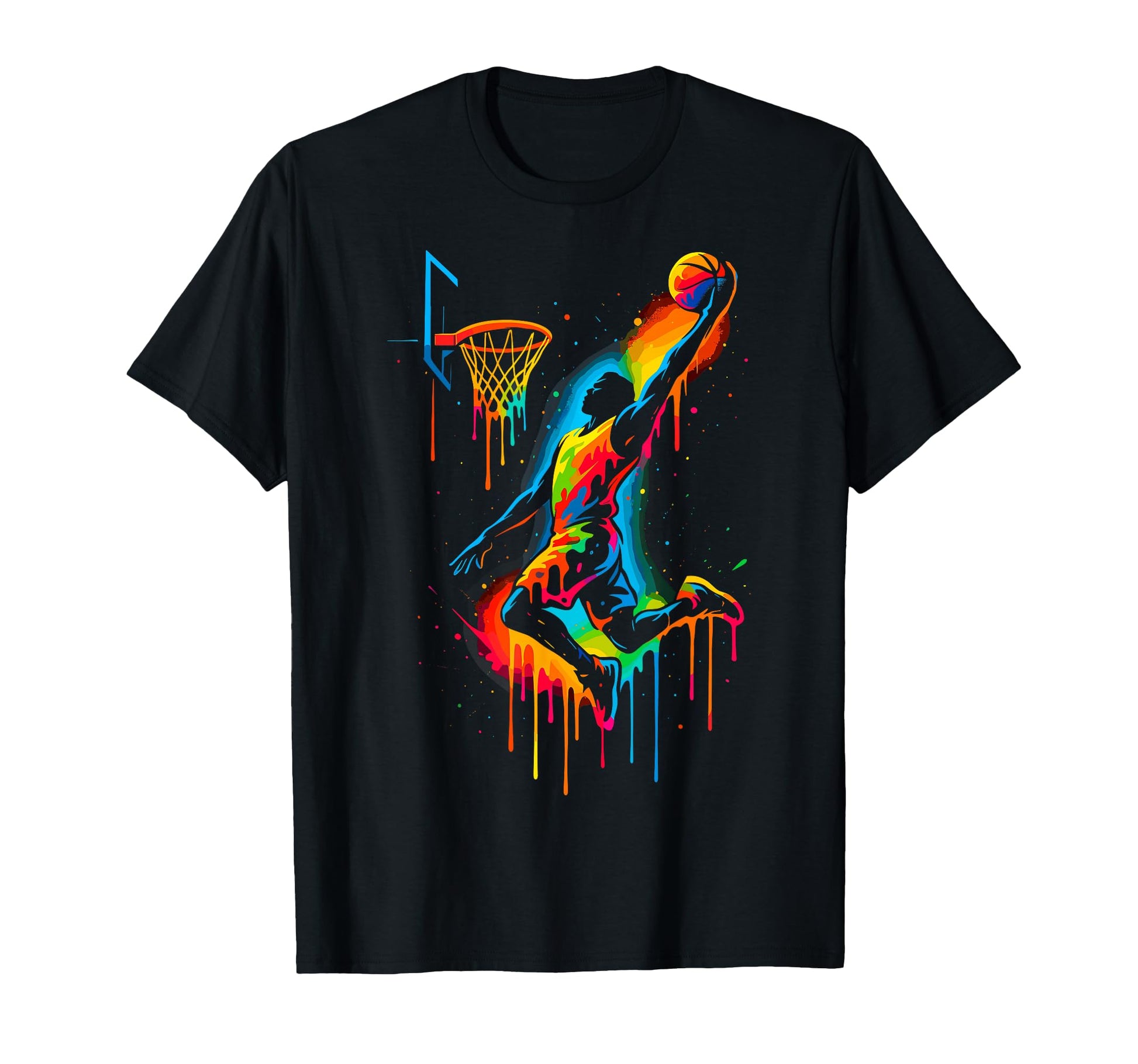 Colorful Graffiti Basketball Player T-Shirt - Casual Everyday Wear Unisex - T-Shirt, Sweatshirt, Hoodie