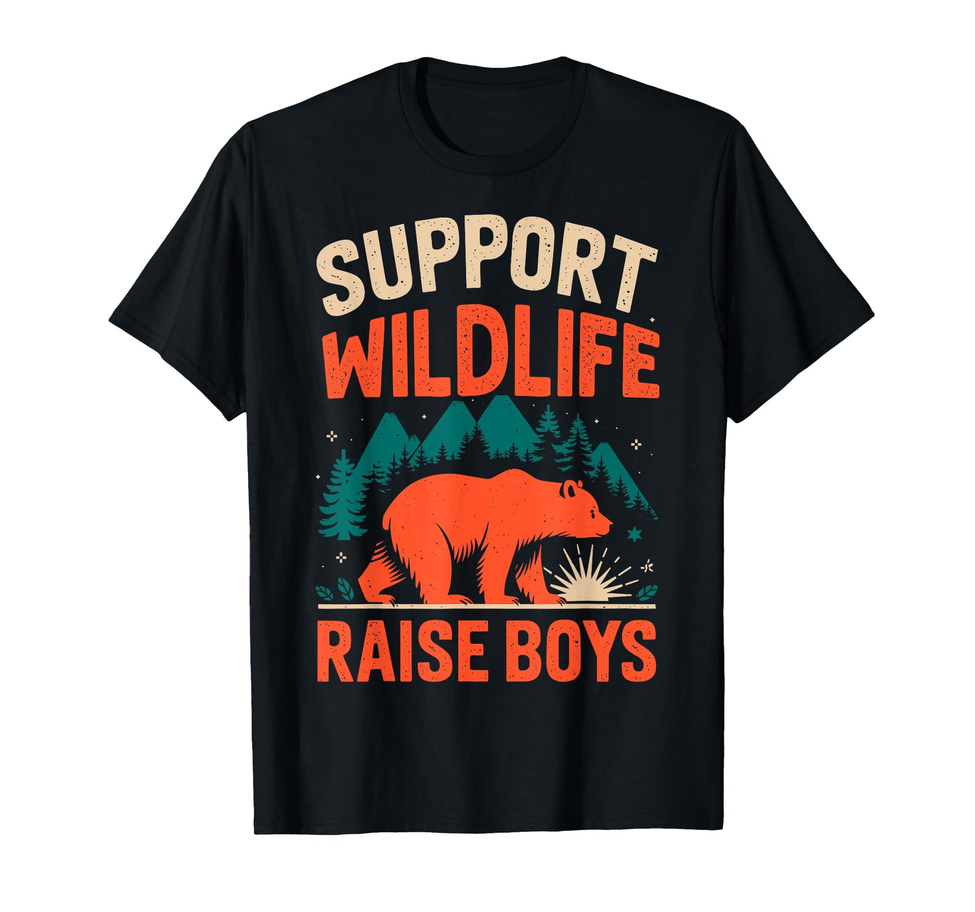 Support Wildlife Raise Camping Mom Camper T-Shirt - Trendy Graphic Unisex - T-Shirt, Sweatshirt, Hoodie