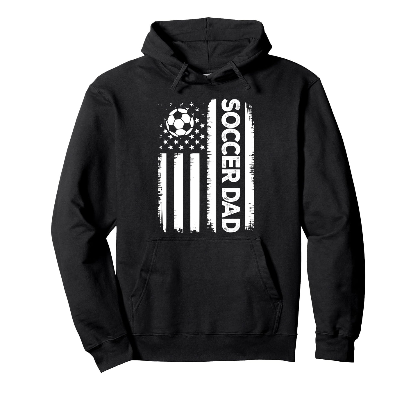 Soccer Dad American Flag Distressed Hoodie - Novelty Apparel Men Women - T-Shirt, Sweatshirt, Hoodie
