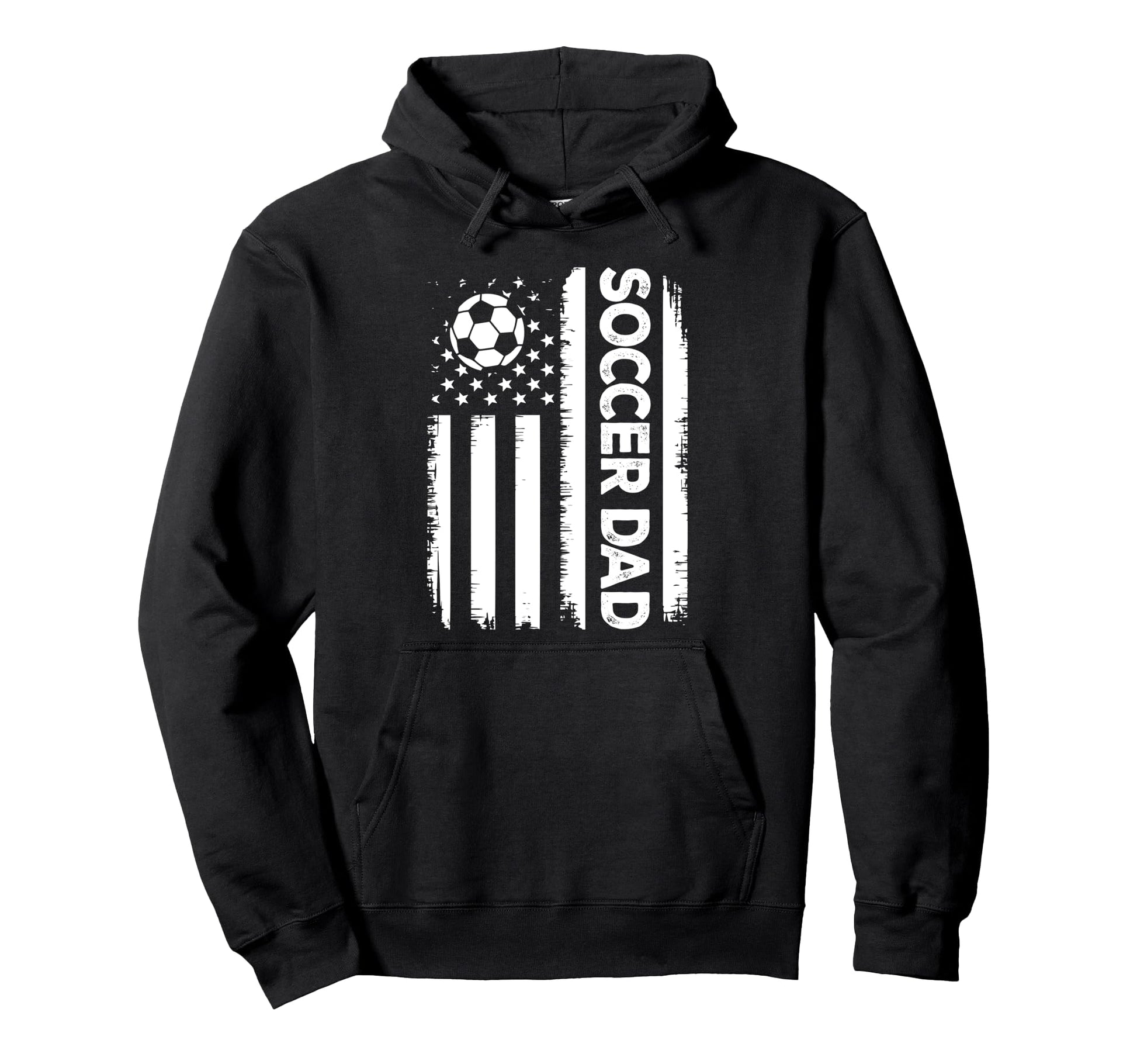 Soccer Dad American Flag Distressed Hoodie - Novelty Apparel Men Women - T-Shirt, Sweatshirt, Hoodie