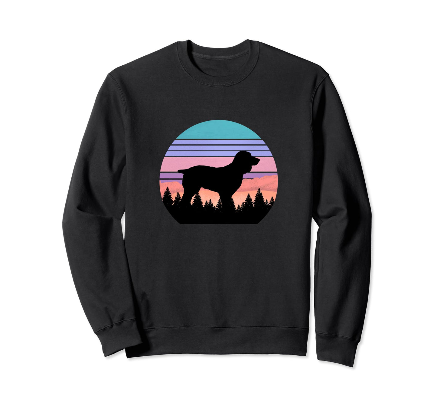 Boykin Dog Sunset Distressed Hiking Sweatshirt - Graphic Print Men Women - T-Shirt, Sweatshirt, Hoodie