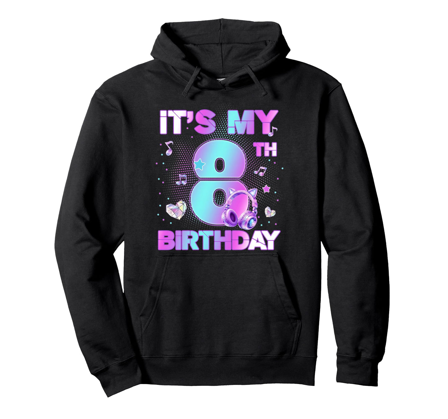 Its My 8Th K Pop Birthday Korean Tees Hoodie - Graphic Print for Adults - T-Shirt, Sweatshirt, Hoodie