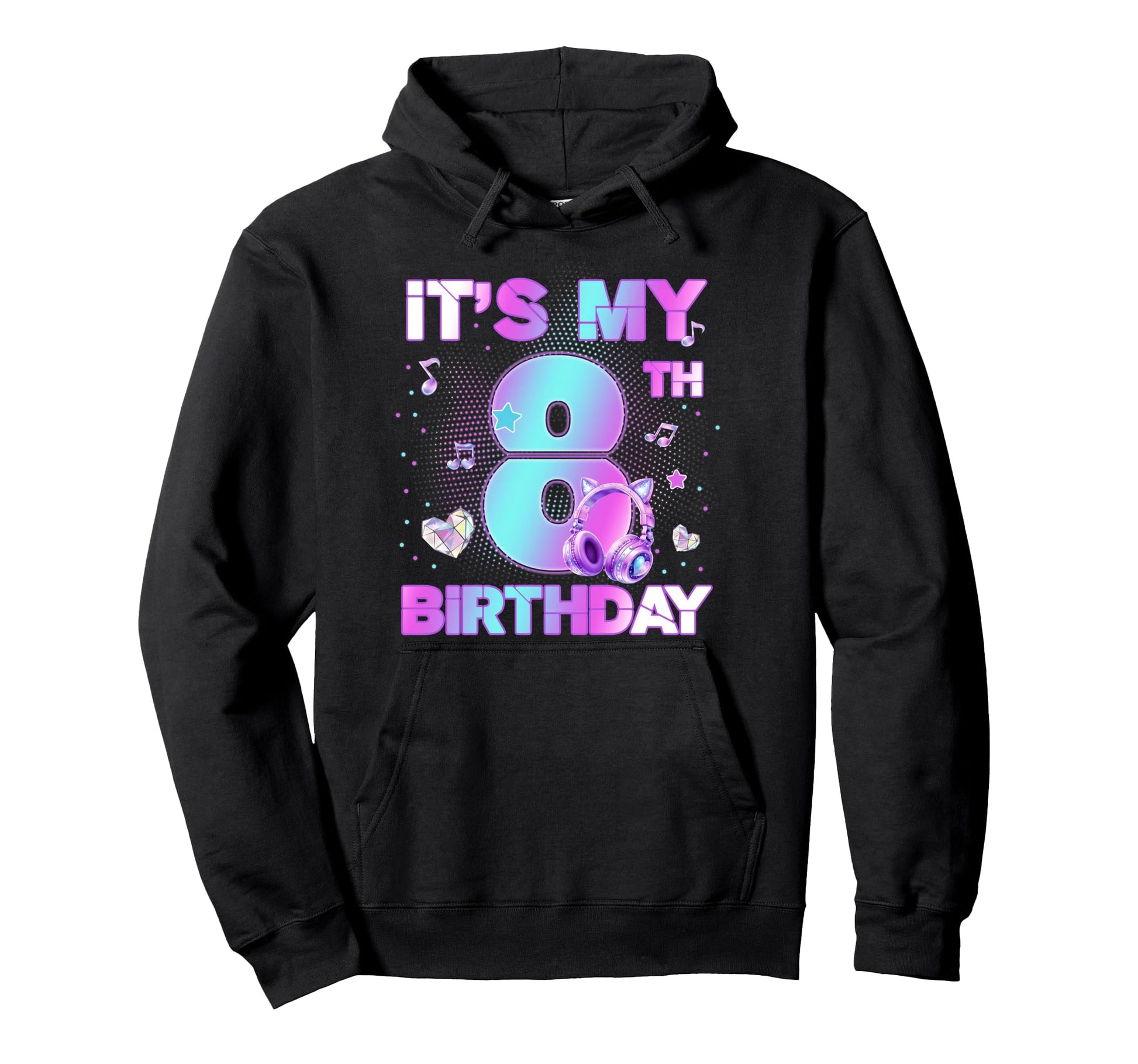 Its My 8Th K Pop Birthday Korean Tees Hoodie - Graphic Print for Adults - T-Shirt, Sweatshirt, Hoodie