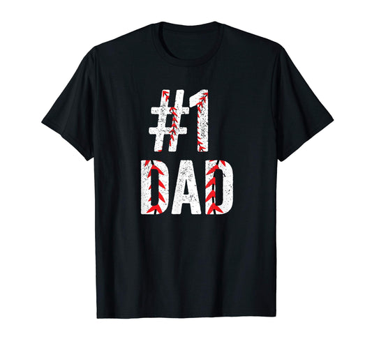 1 Dad Baseball Coach Gift Number One T-Shirt - Novelty Apparel Men Women - T-Shirt, Sweatshirt, Hoodie
