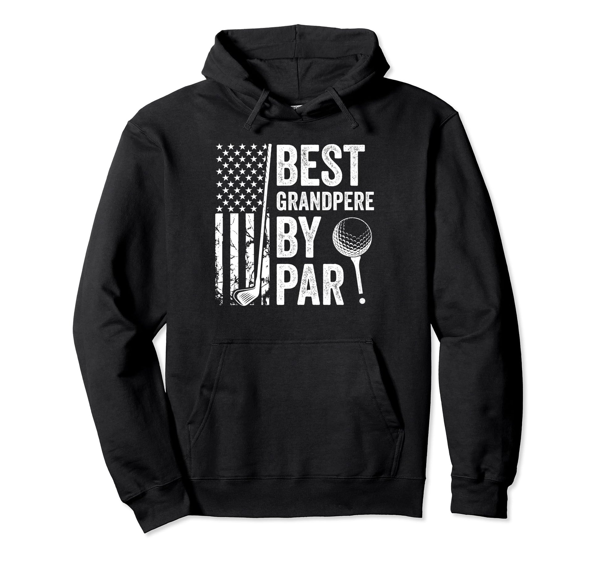 Best Grandpere Par Usa Flag Golf Hoodie - Minimalist Print Men Women - T-Shirt, Sweatshirt, Hoodie