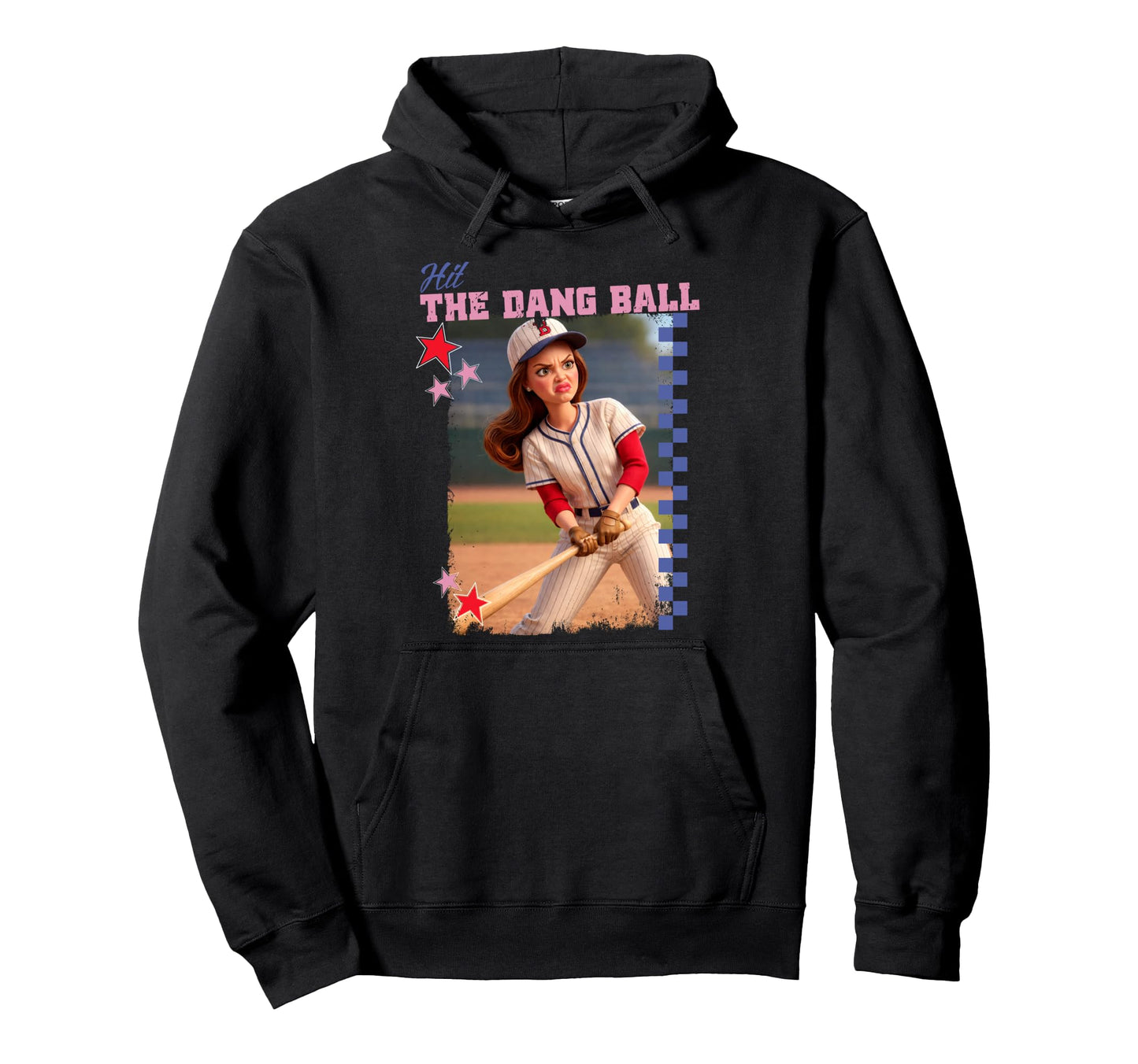 Hit Dang Ball Funny Baseball Mom Hoodie - Fun Novelty Design Men Women - T-Shirt, Sweatshirt, Hoodie