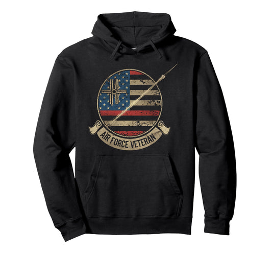 Air Force Veteran Us American Flag Hoodie - Streetwear Style for Adults - T-Shirt, Sweatshirt, Hoodie