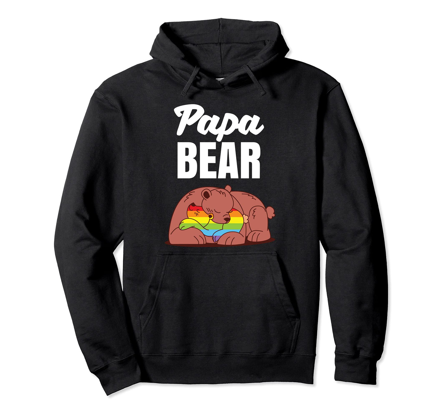 Lgbt Dad Papa Bear Camping Fathers Day Hoodie - Trendy Graphic for Adults - T-Shirt, Sweatshirt, Hoodie