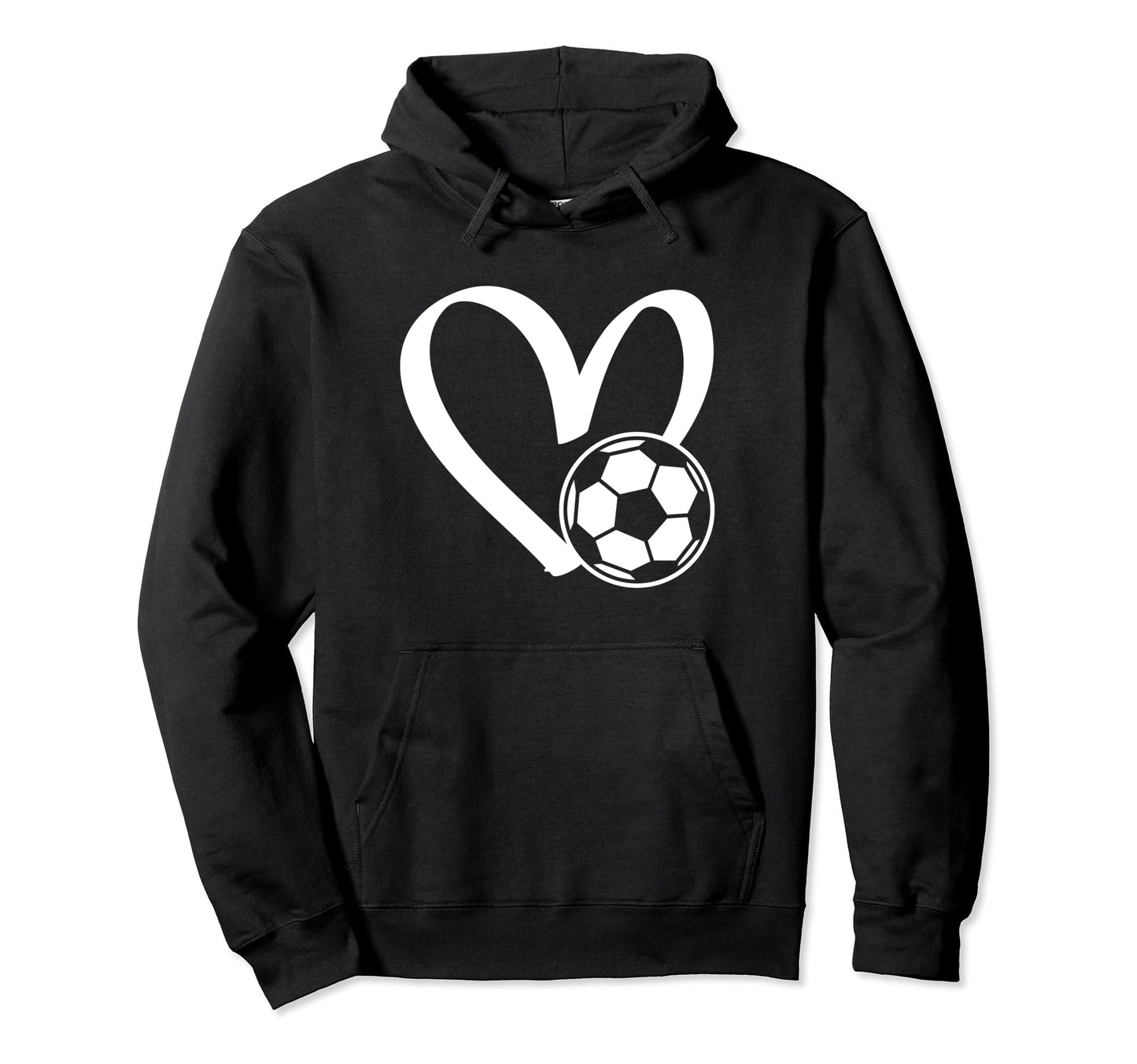 Soccer Ball Heart Hoodie - Unique Graphic Unisex - T-Shirt, Sweatshirt, Hoodie