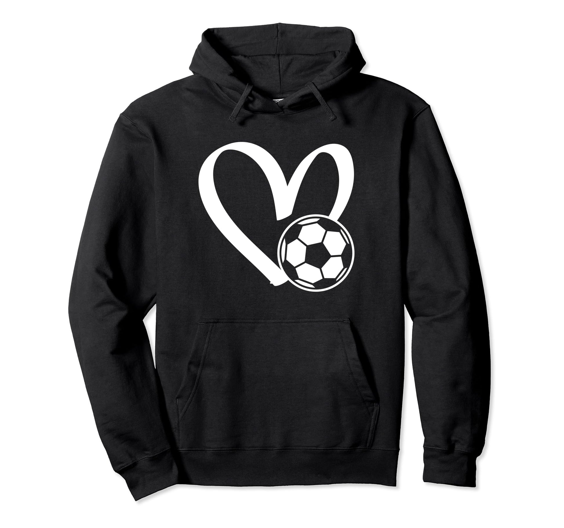 Soccer Ball Heart Hoodie - Unique Graphic Unisex - T-Shirt, Sweatshirt, Hoodie