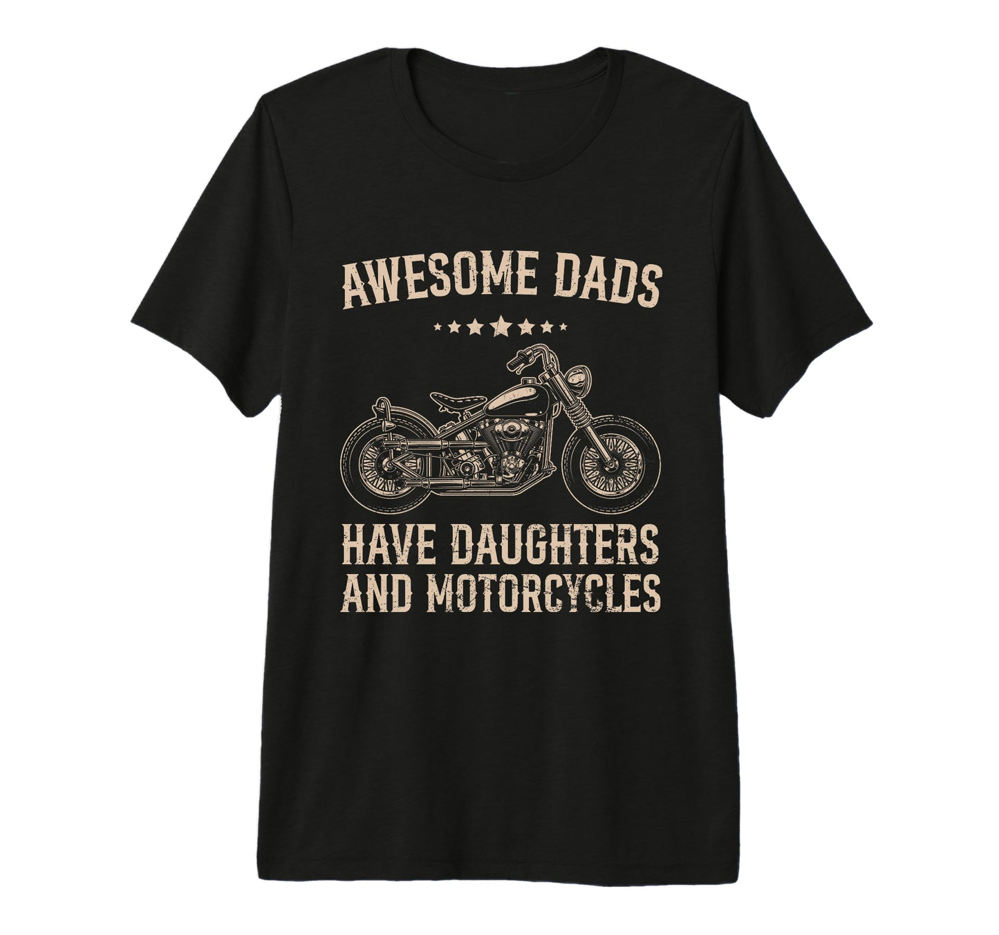 Mens Biker Awesome Dads Have Daughters T-Shirt - Minimalist Print Unisex - T-Shirt, Sweatshirt, Hoodie