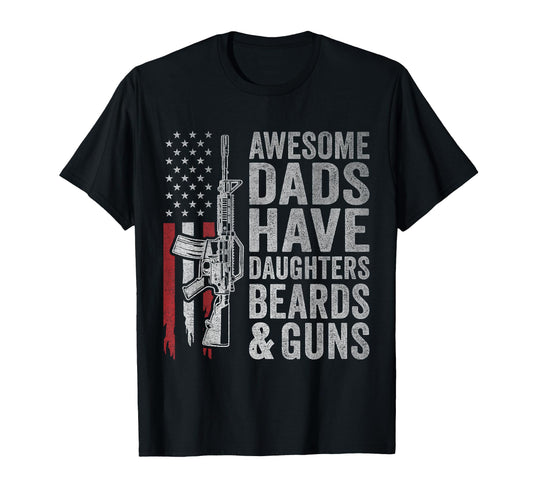 Awesome Dads Have Daughters Beards And T-Shirt - Graphic Print for Adults - T-Shirt, Sweatshirt, Hoodie