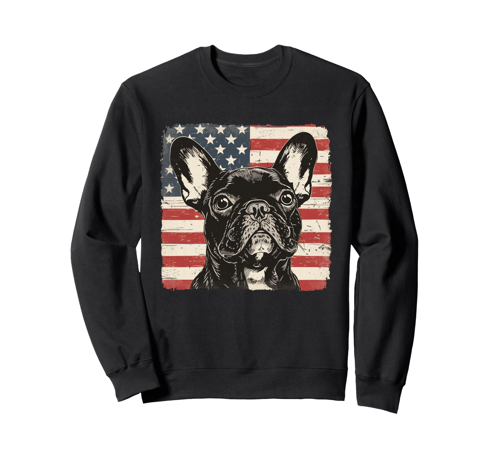 French Bulldog Dog Pop Art Usa Sweatshirt - Aesthetic Graphic for Adults - T-Shirt, Sweatshirt, Hoodie