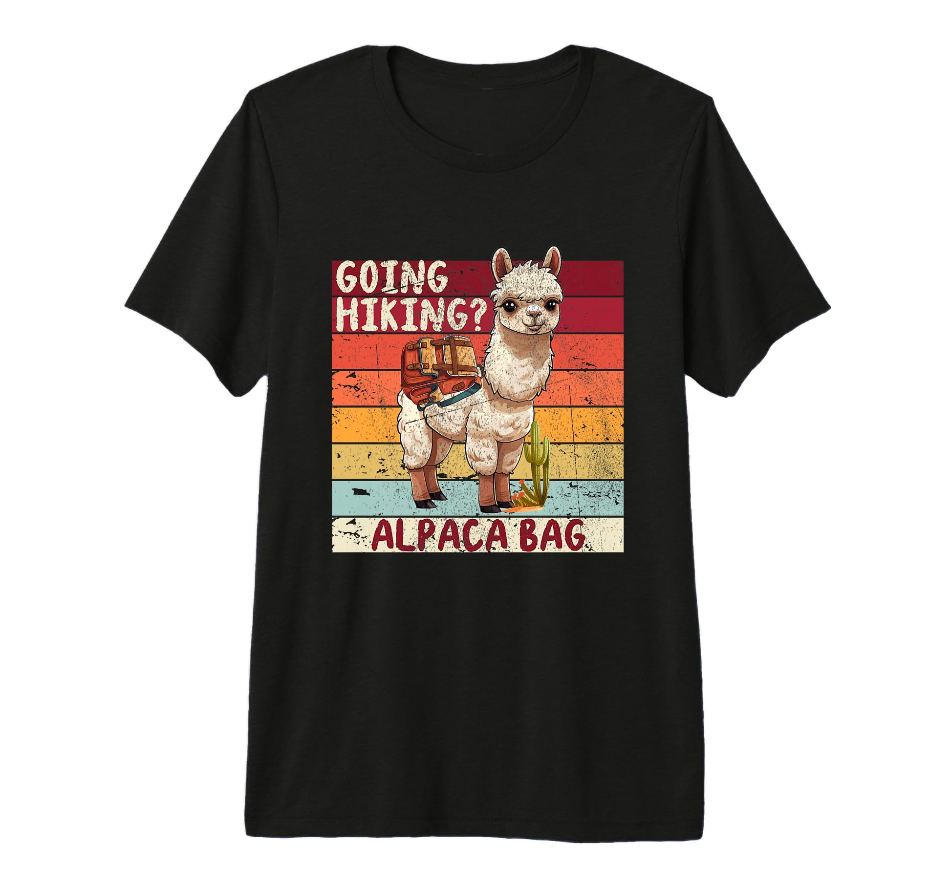 Alpaca Going Hiking Alpaca Bag Meme T-Shirt - Trendy Graphic for Adults - T-Shirt, Sweatshirt, Hoodie