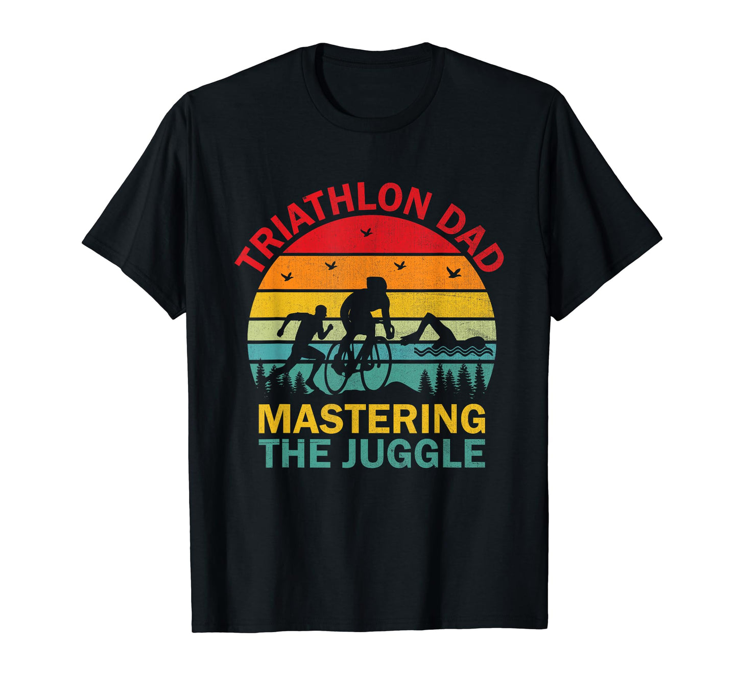 Triathlon Dad Swim Bike Run T-Shirt - Custom Art Print for Adults - T-Shirt, Sweatshirt, Hoodie