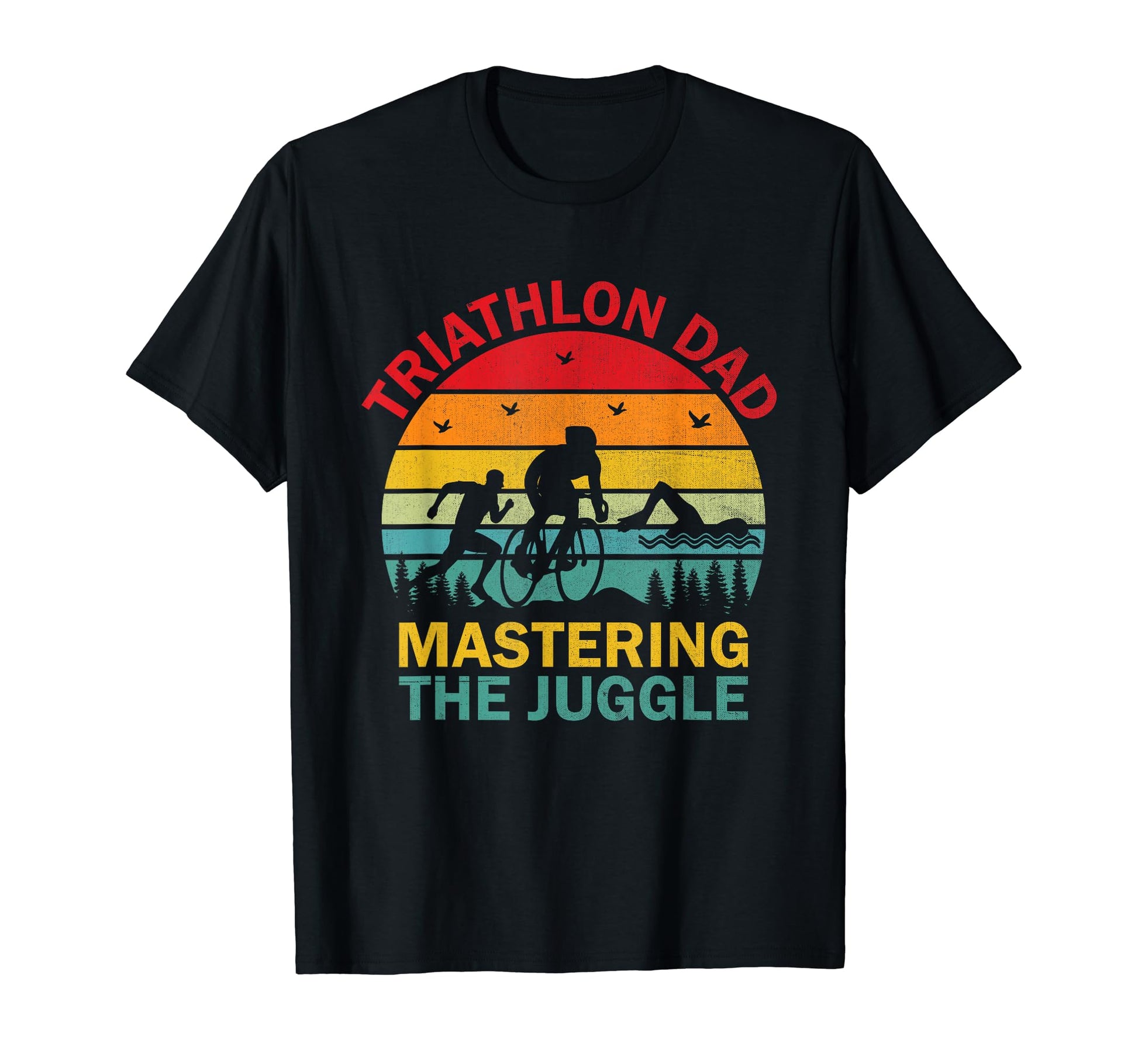Triathlon Dad Swim Bike Run T-Shirt - Custom Art Print for Adults - T-Shirt, Sweatshirt, Hoodie