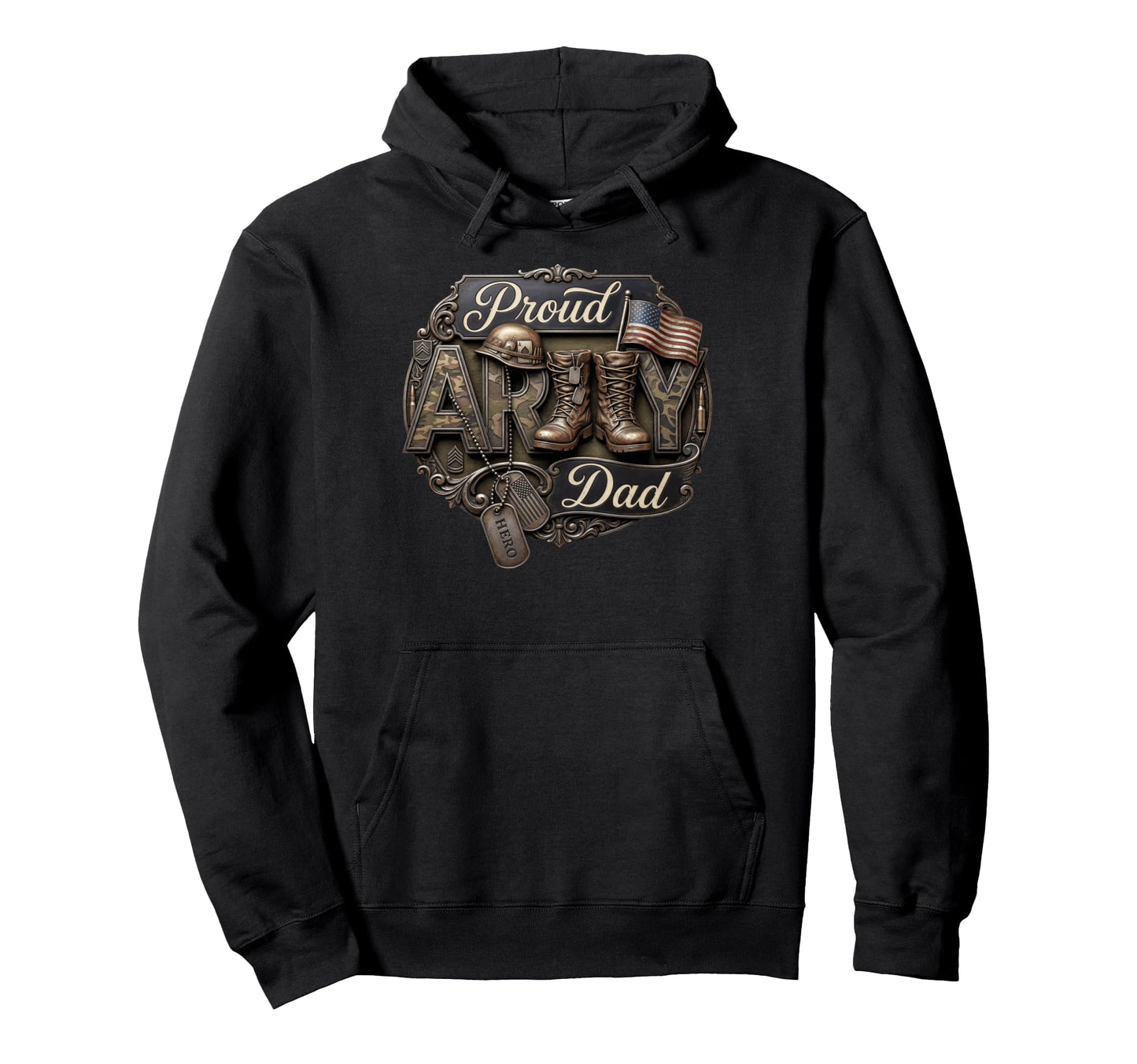Proud Army Dad Family Outfits Fathers Hoodie - Fun Novelty Design Unisex - T-Shirt, Sweatshirt, Hoodie