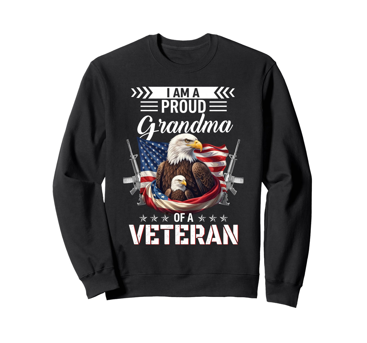 Proud Grandma Veteran Nothing Scares Sweatshirt - Minimalist Print Unisex - T-Shirt, Sweatshirt, Hoodie