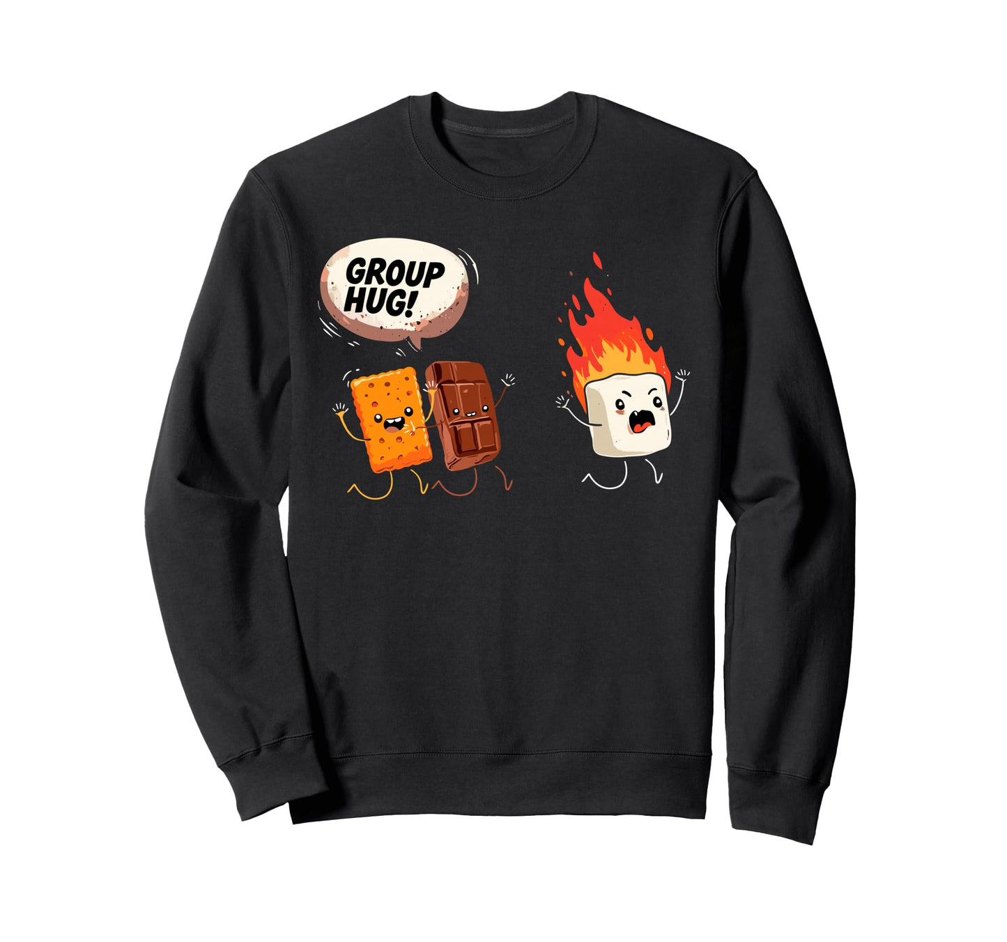 Camping Group Hug Smores Sweatshirt - Minimalist Print Men Women - T-Shirt, Sweatshirt, Hoodie