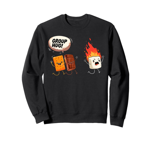Camping Group Hug Smores Sweatshirt - Minimalist Print Men Women - T-Shirt, Sweatshirt, Hoodie