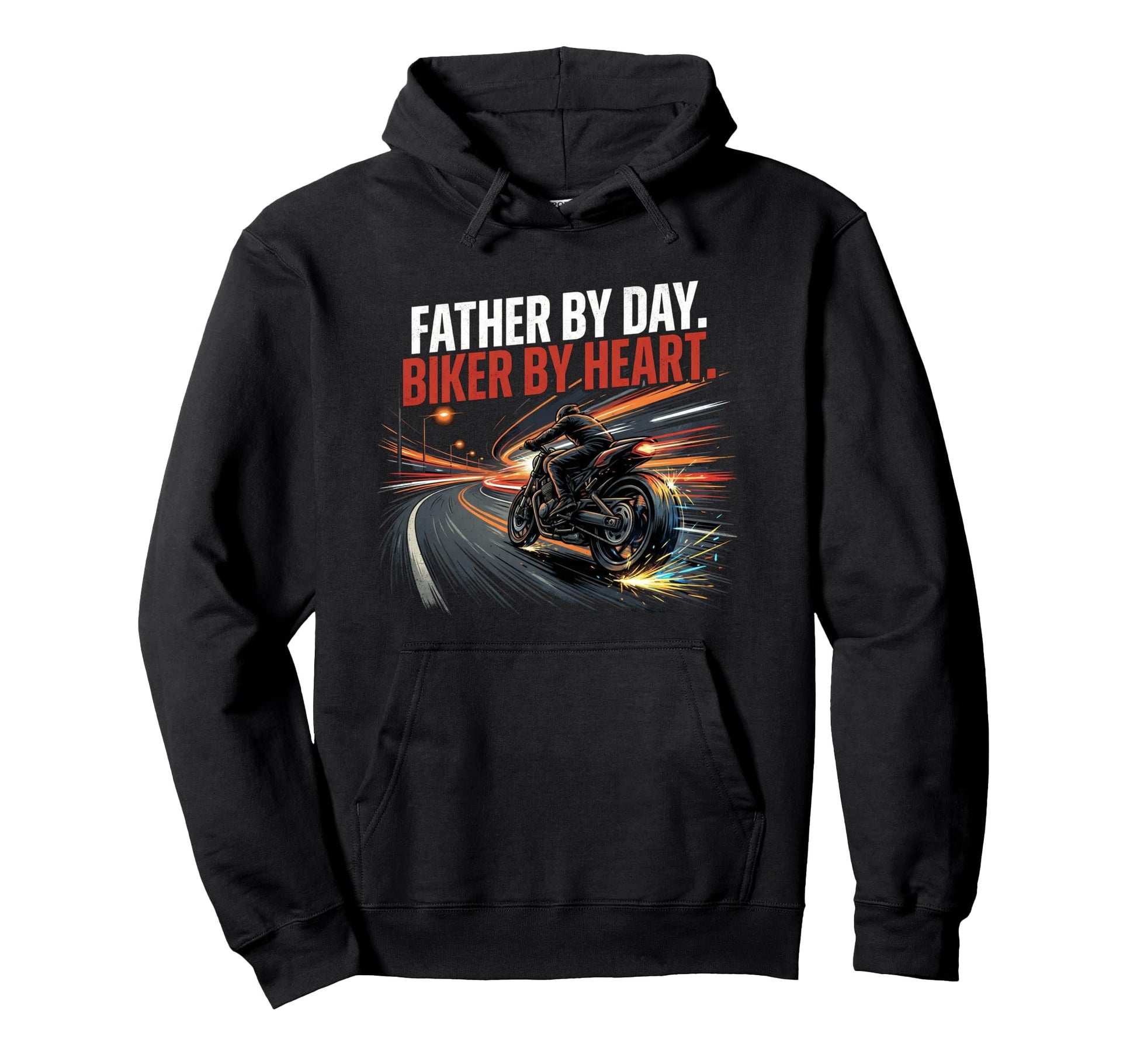 Motorcycle Papa Rider Biker Dad Gift Hoodie - Custom Art Print Men Women - T-Shirt, Sweatshirt, Hoodie