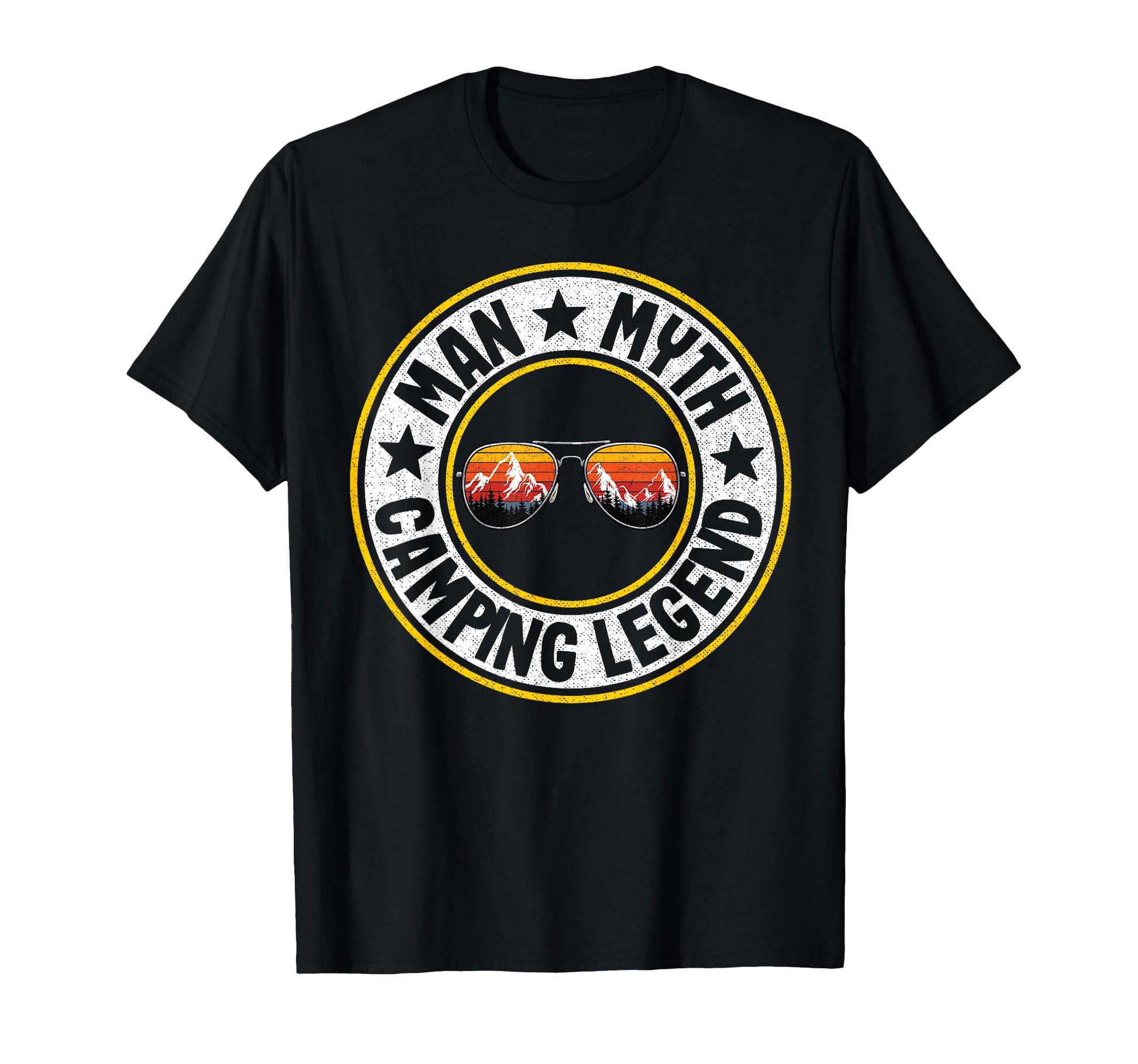 Myth Camping Legend Rv Camper Dad T-Shirt - Fun Novelty Design Men Women - T-Shirt, Sweatshirt, Hoodie