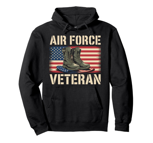 Air Force Veteran Us American Flag Dad Hoodie - Graphic Print Men Women - T-Shirt, Sweatshirt, Hoodie