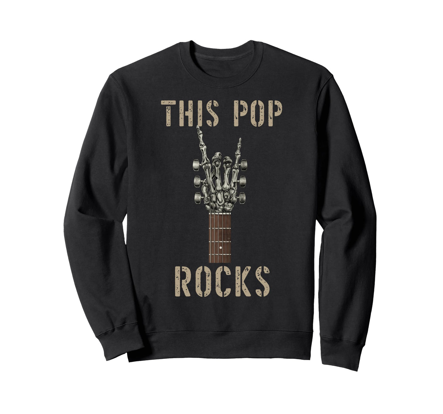 This Pop Rocks Skeleton Hand Rock Music Sweatshirt - Graphic Print Unisex - T-Shirt, Sweatshirt, Hoodie