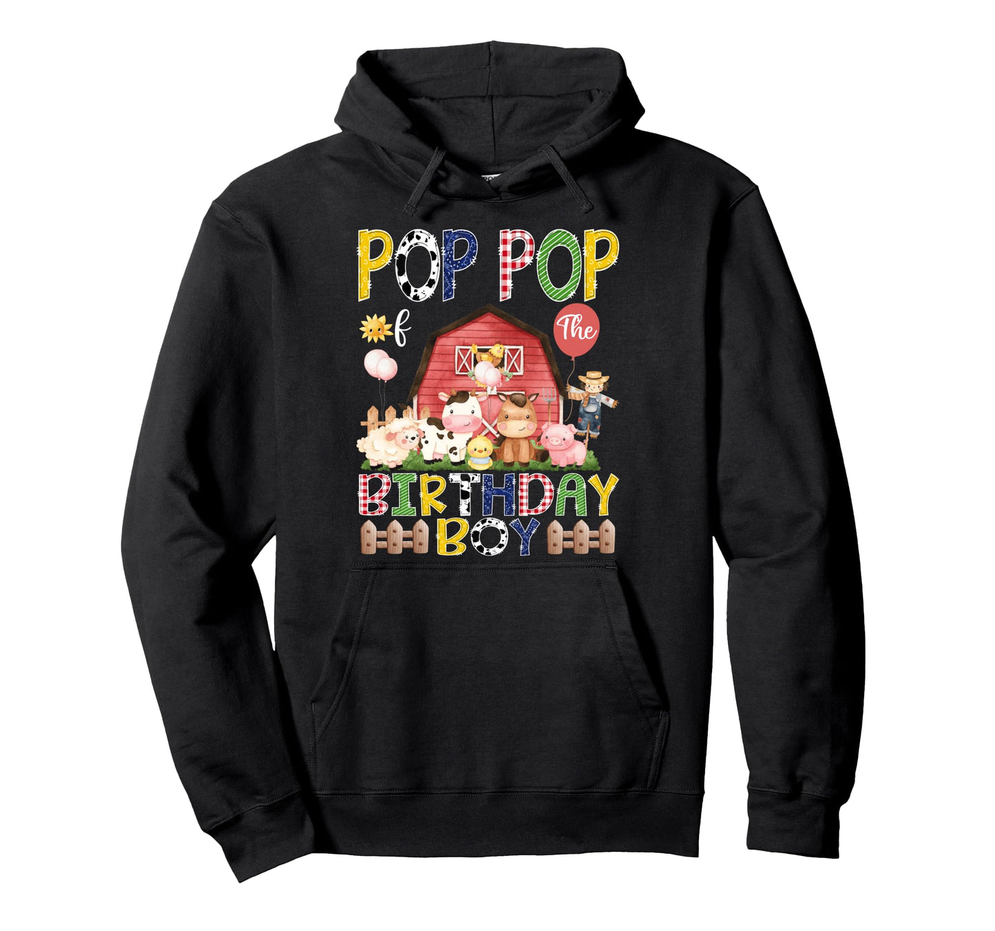Pop Pop Birthday 1St Birthday Red Cow Hoodie - Custom Art Print Men Women - T-Shirt, Sweatshirt, Hoodie