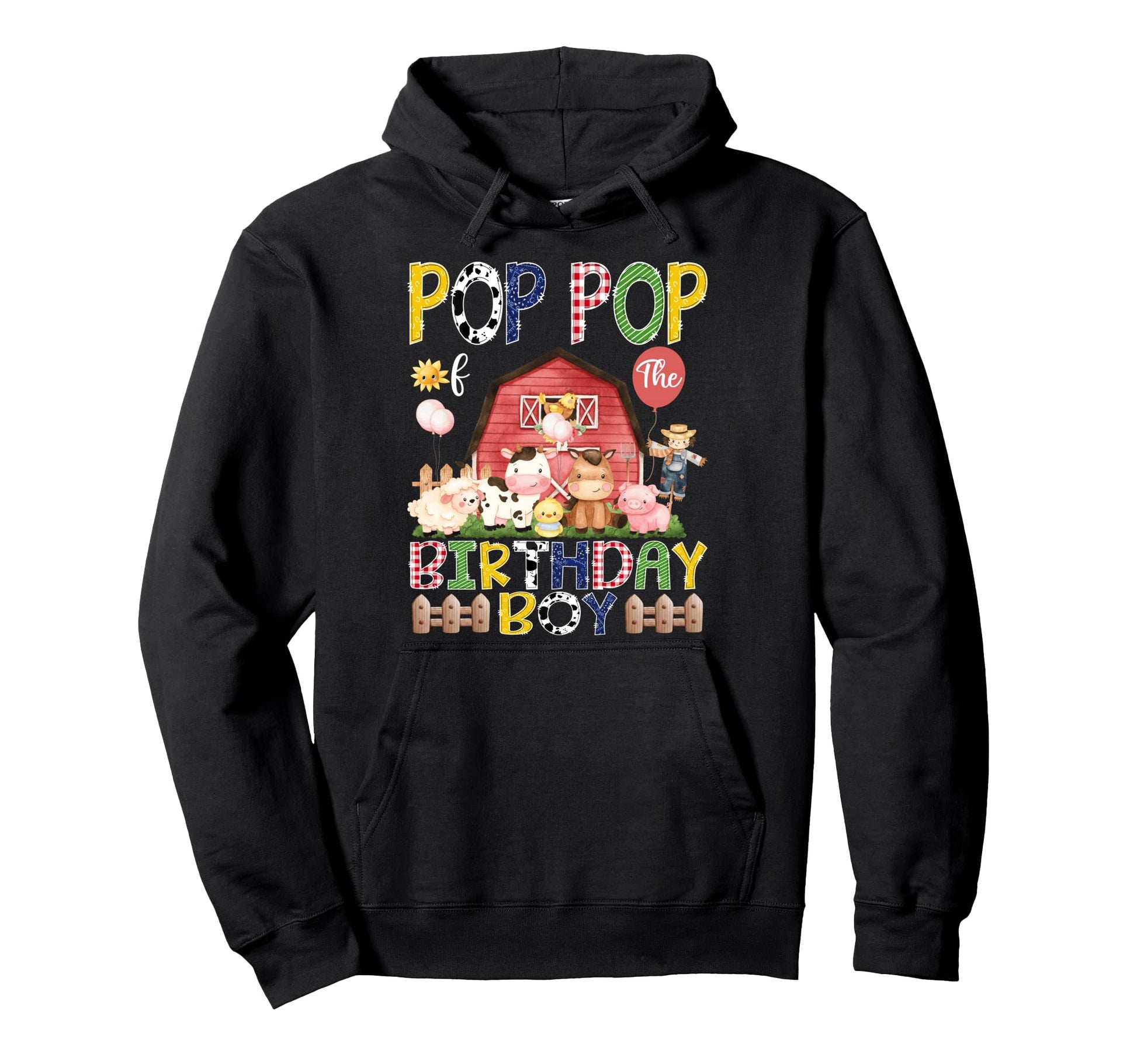 Pop Pop Birthday 1St Birthday Red Cow Hoodie - Custom Art Print Men Women - T-Shirt, Sweatshirt, Hoodie