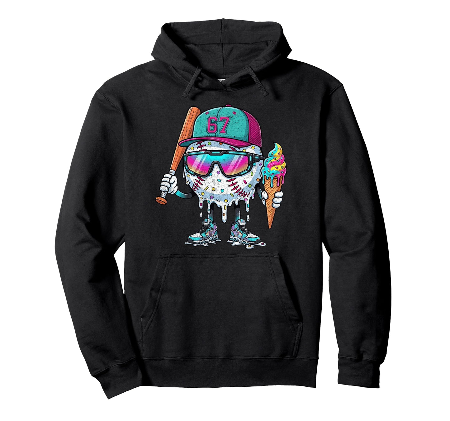 Baseball Drip Ice Cream 67 Gifts T-Shirt - Casual Everyday Wear for Adults - T-Shirt, Sweatshirt, Hoodie