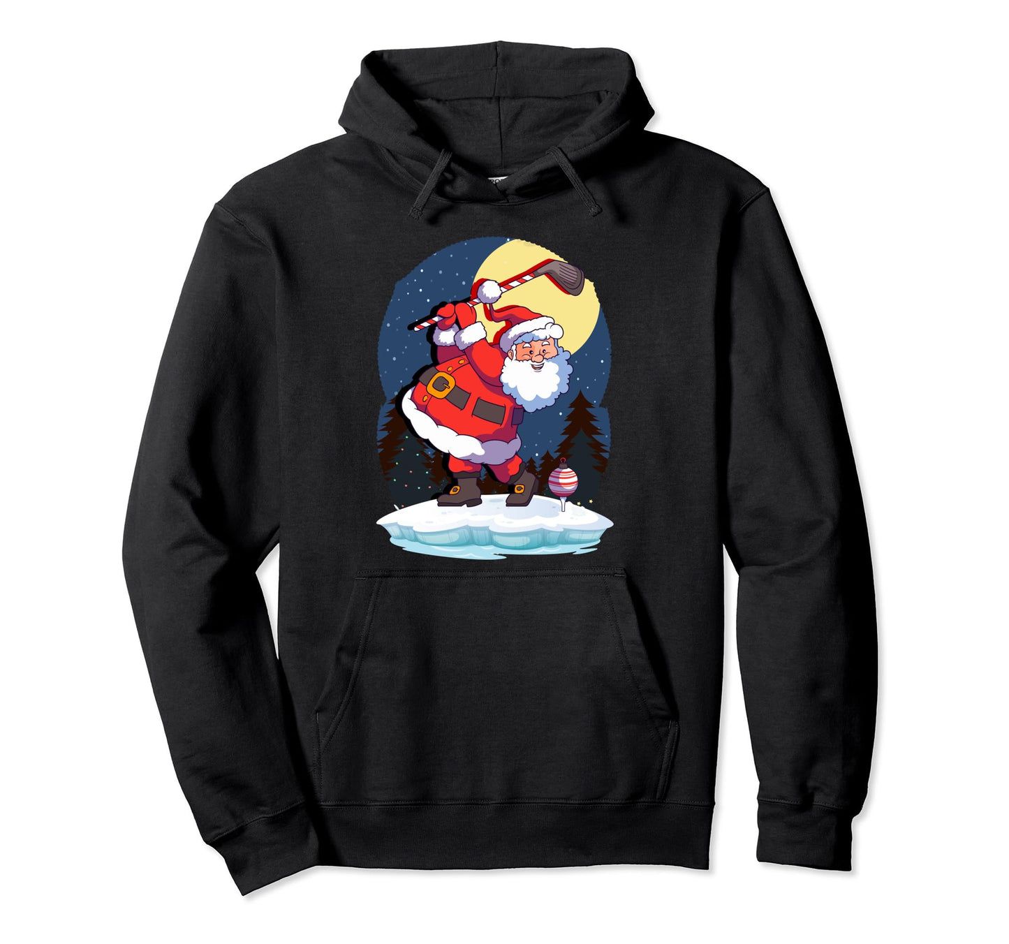 Golf Santa Claus Golfing Golfer Hoodie - Novelty Apparel for Adults - T-Shirt, Sweatshirt, Hoodie