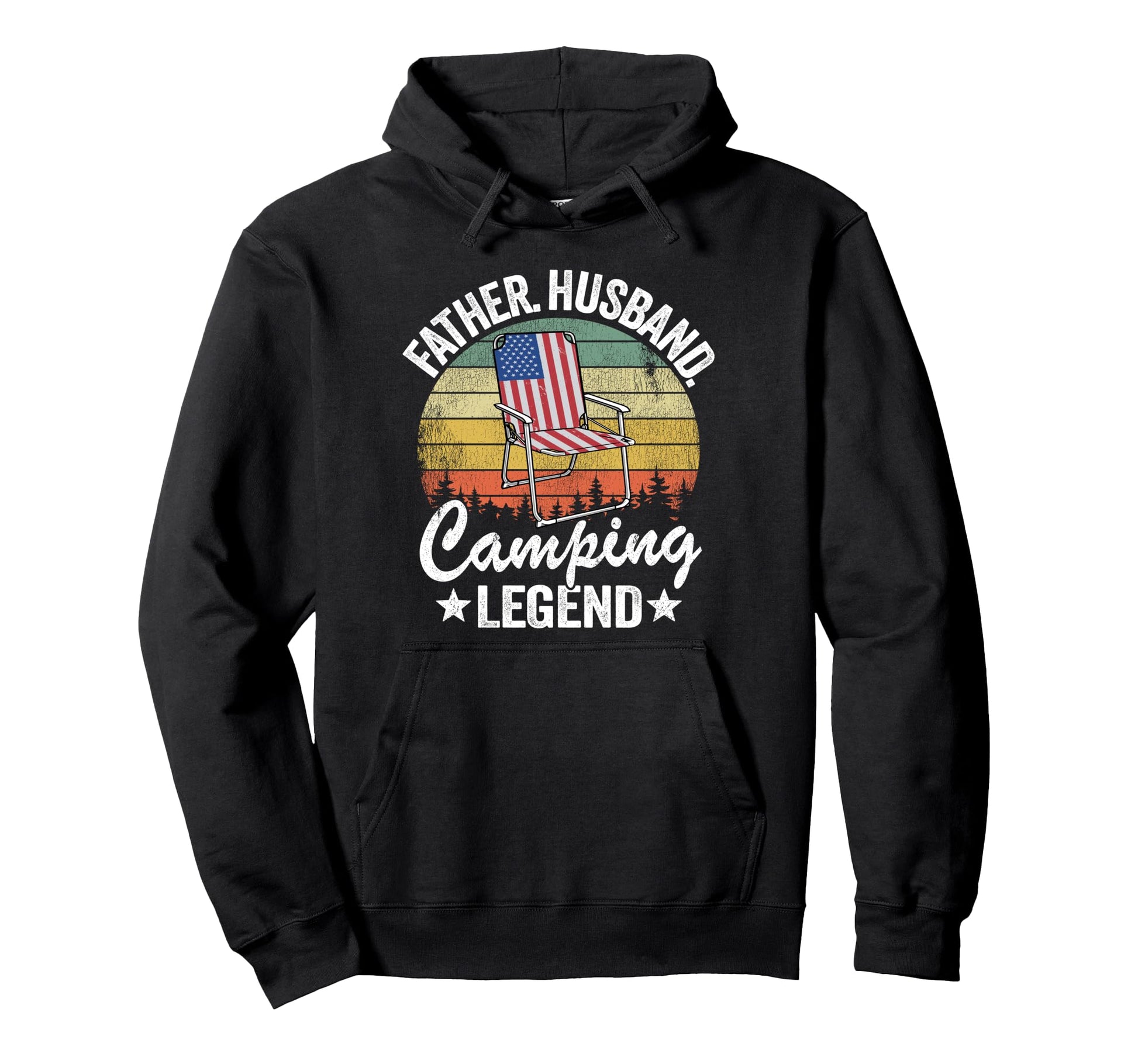 Father Husband Camping Legend Dad Hoodie - Fun Novelty Design Unisex - T-Shirt, Sweatshirt, Hoodie