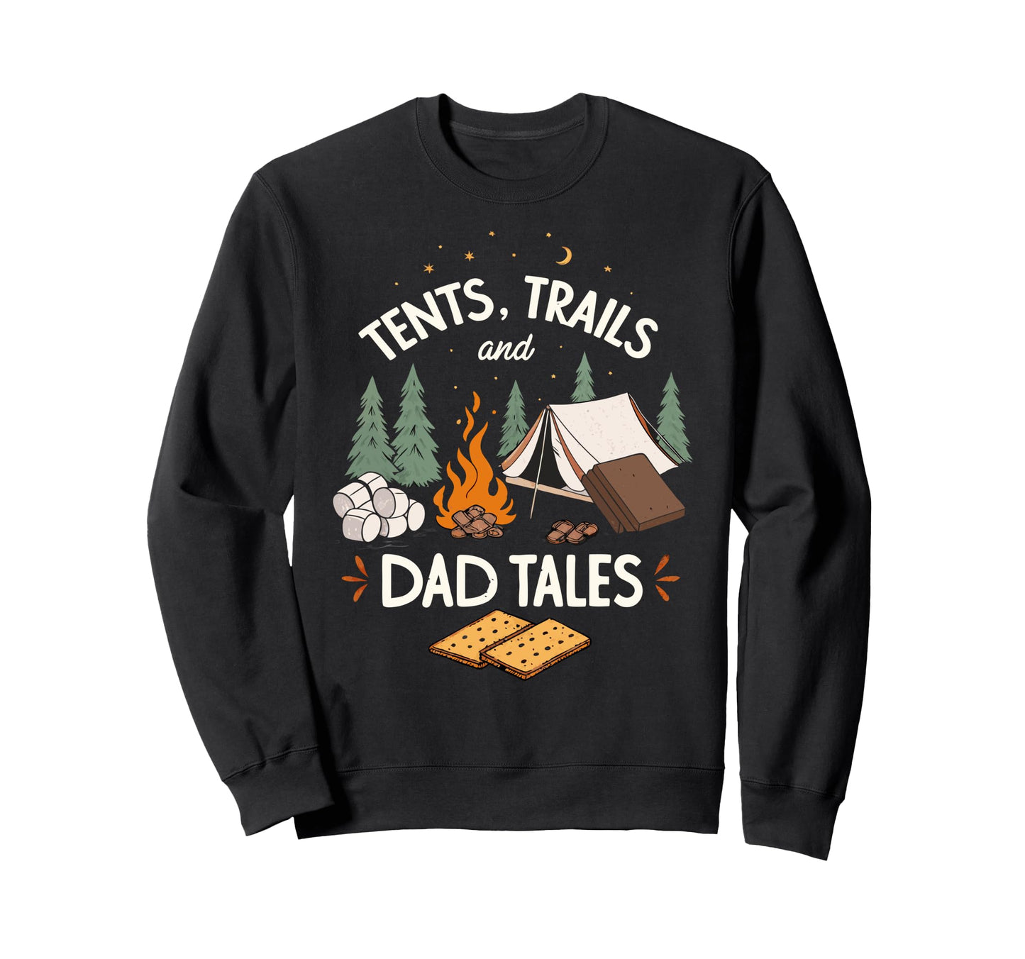 Happy Fathers Day Camping Hiking Sweatshirt - Graphic Print for Adults - T-Shirt, Sweatshirt, Hoodie