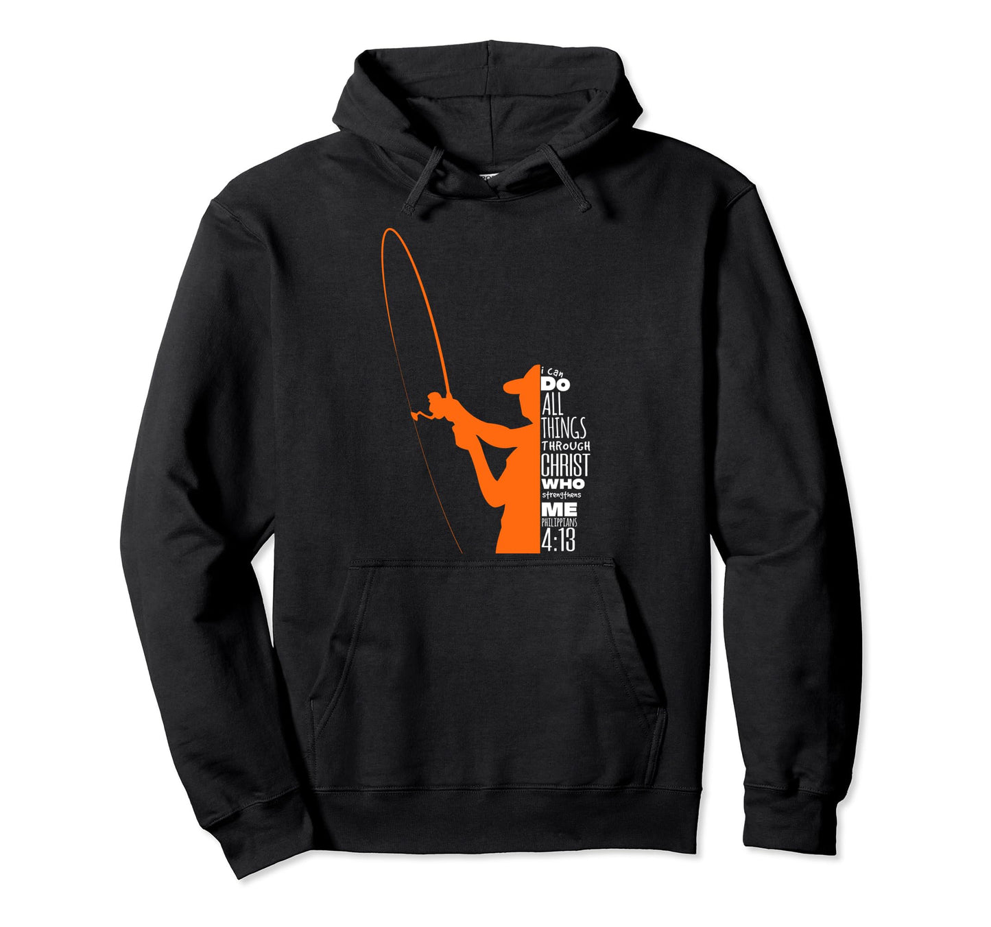 Philippians 4 13 Verses Fishing Funny Hoodie - Novelty Apparel for Adults - T-Shirt, Sweatshirt, Hoodie