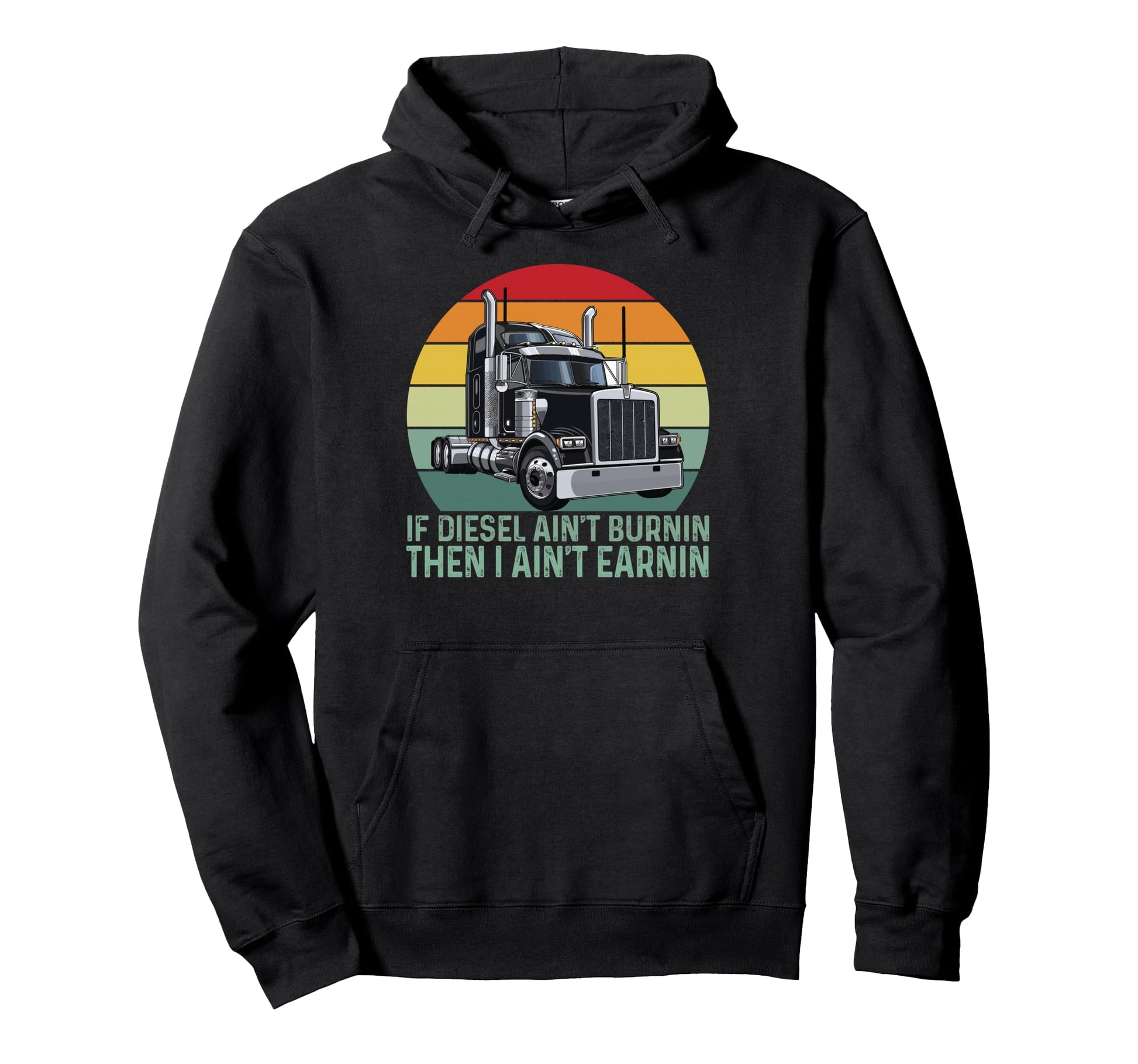 Trucker Papa Dad Semi Truck Driver Hoodie - Minimalist Print for Adults - T-Shirt, Sweatshirt, Hoodie