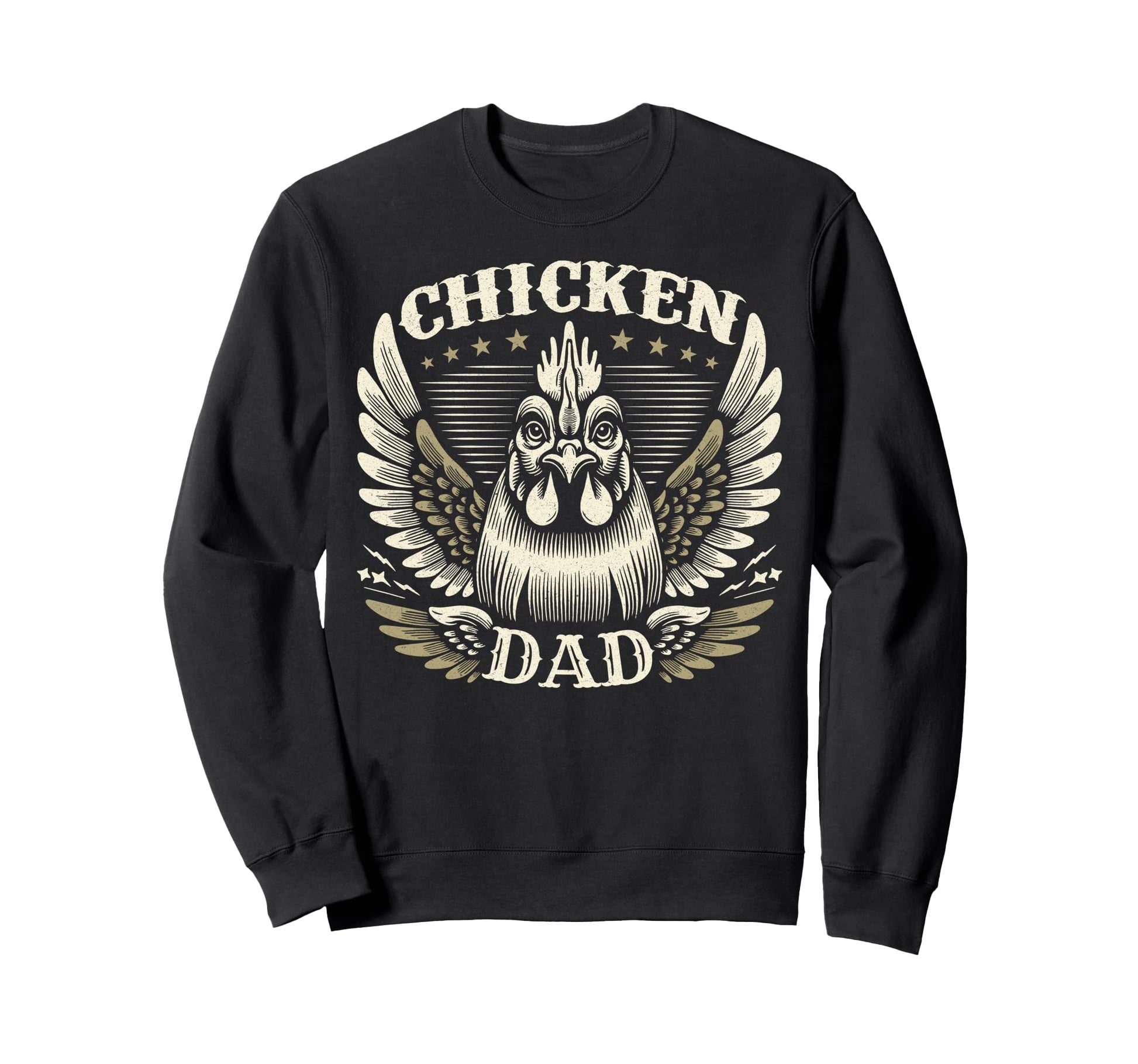 Chicken Dad Motorcycle Biker Wings Sweatshirt - Unique Graphic Men Women - T-Shirt, Sweatshirt, Hoodie