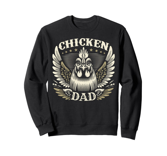 Chicken Dad Motorcycle Biker Wings Sweatshirt - Unique Graphic Men Women - T-Shirt, Sweatshirt, Hoodie