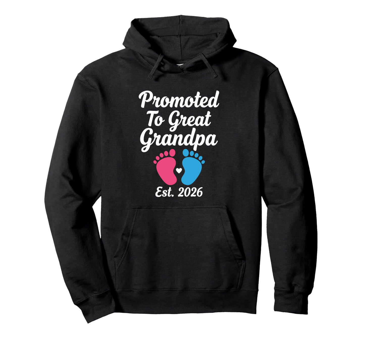 Promoted To Great Grandpa Est Hoodie - Casual Everyday Wear for Adults - T-Shirt, Sweatshirt, Hoodie