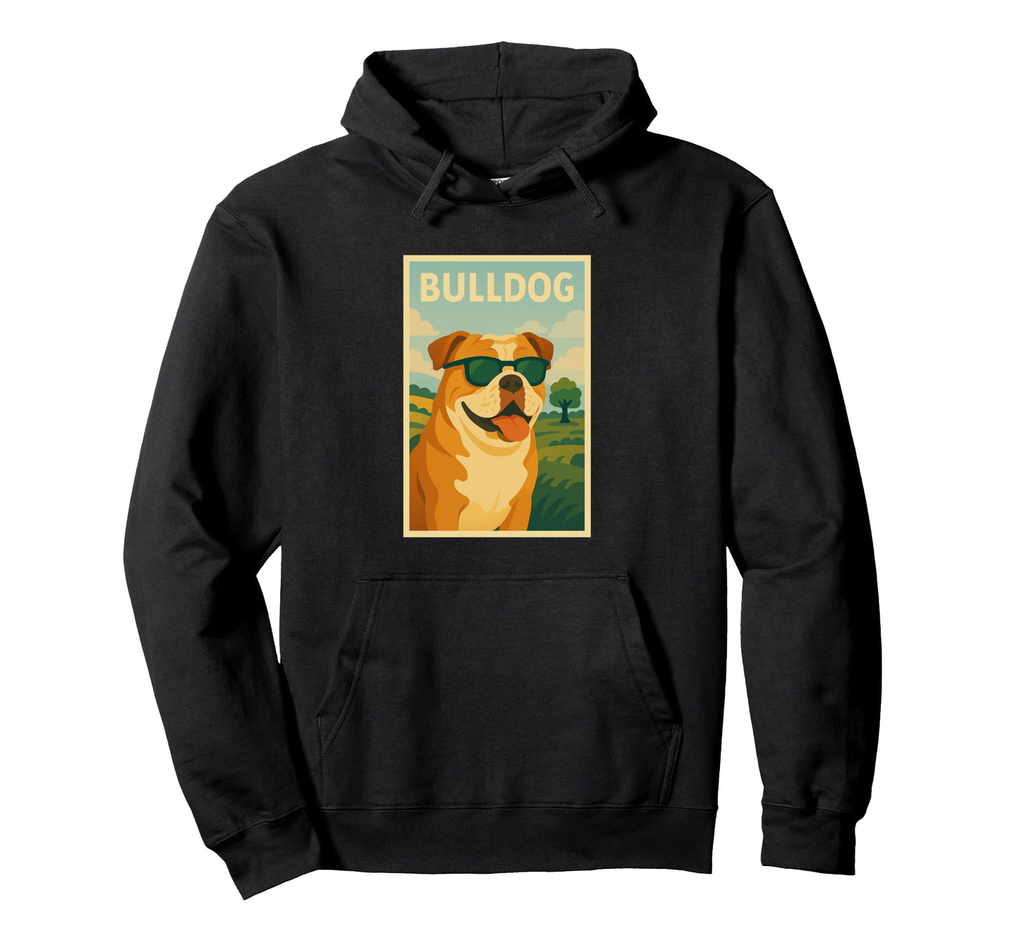 Bulldog Art Minimalist Pop Art Hoodie - Streetwear Style for Adults - T-Shirt, Sweatshirt, Hoodie