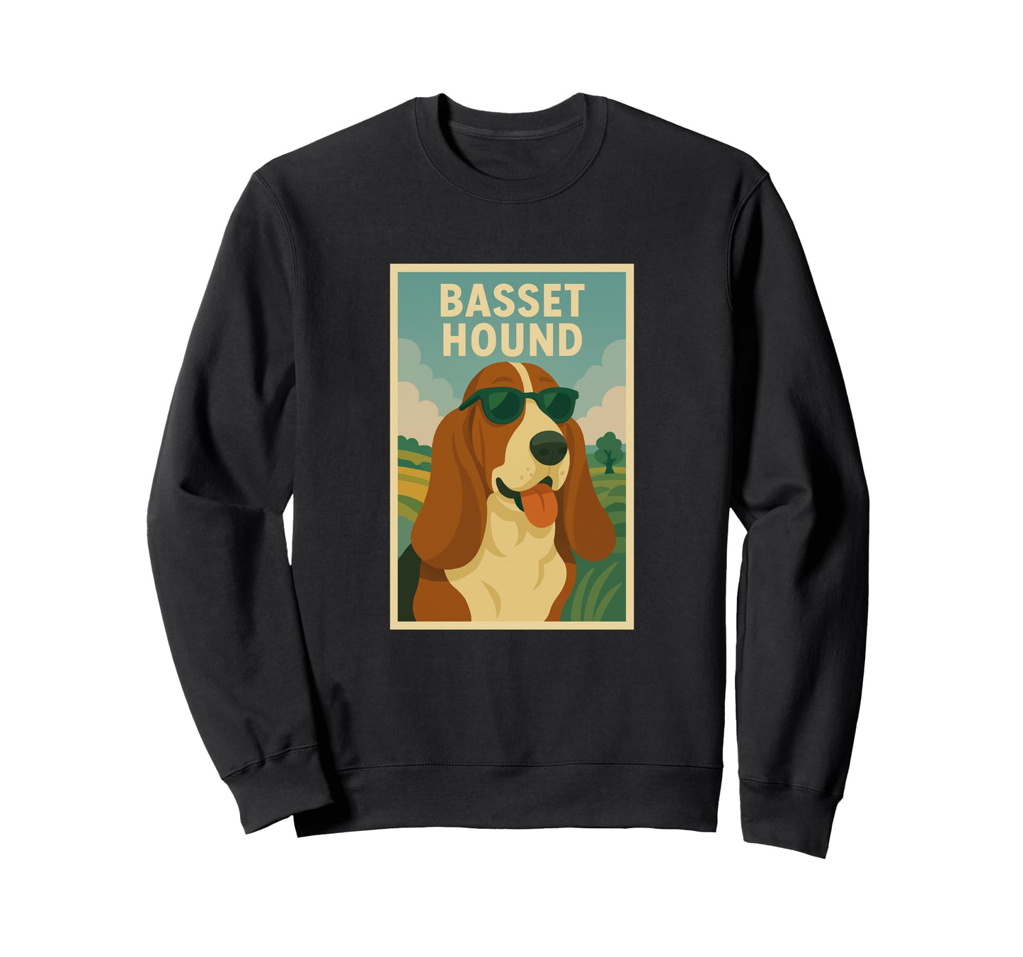 Basset Hound Art Minimalist Pop Sweatshirt - Casual Everyday Wear Unisex - T-Shirt, Sweatshirt, Hoodie