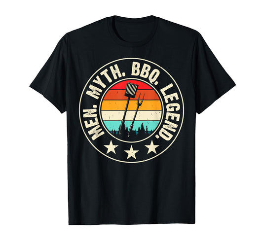Bbq Myth Bbq Legend Grill Dad Hero Chef T-Shirt - Graphic Print Unisex - T-Shirt, Sweatshirt, Hoodie