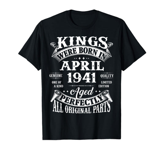 85Th Birthday Gift Kings Born April T-Shirt - Aesthetic Graphic Men Women - T-Shirt, Sweatshirt, Hoodie