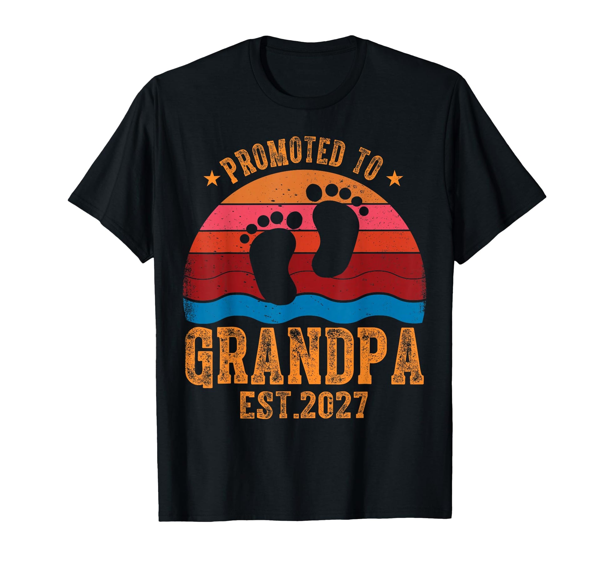 Promoted To Grandpa Est 2027 New Dad T-Shirt - Graphic Print Unisex - T-Shirt, Sweatshirt, Hoodie
