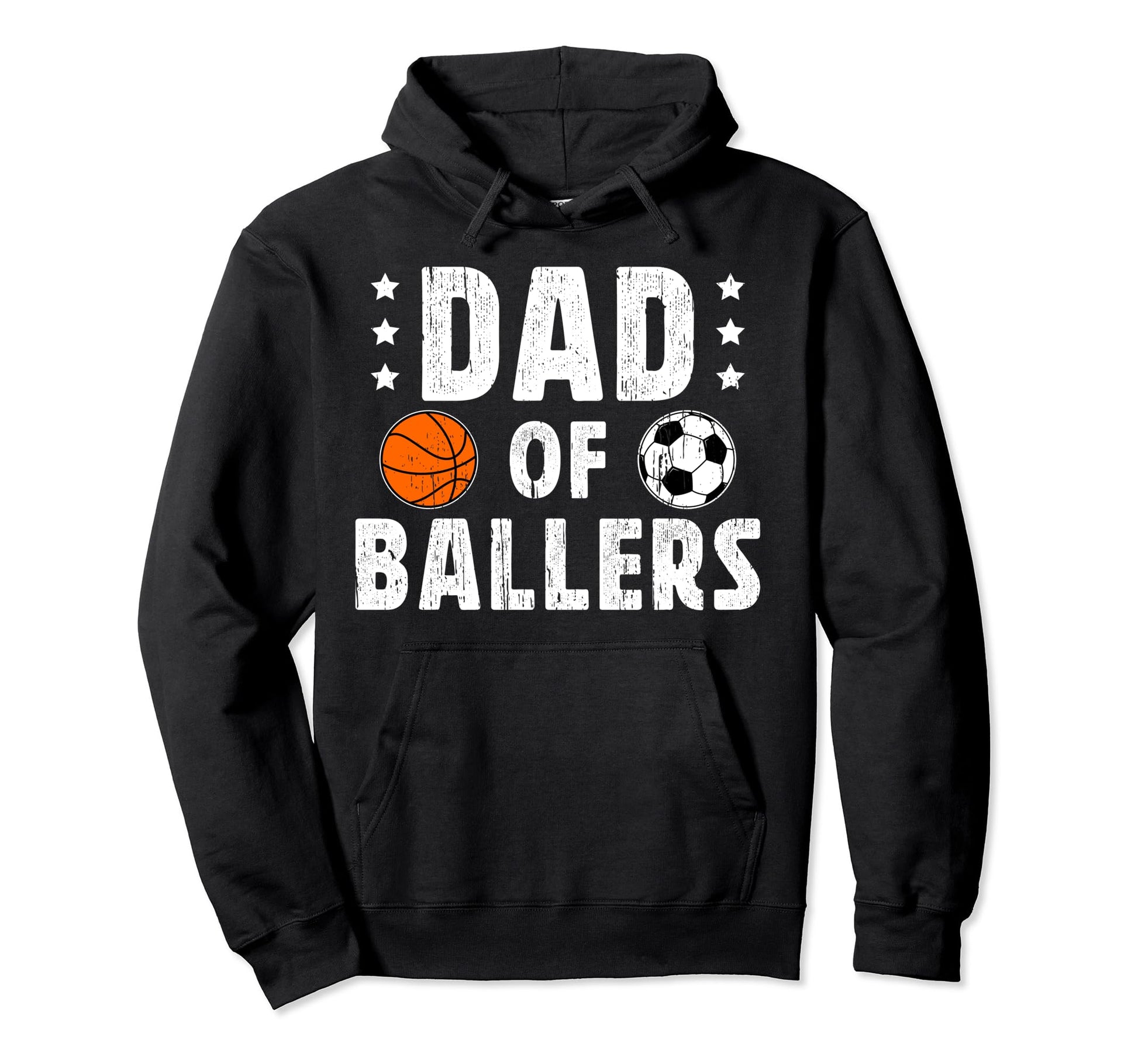 Dad Ballers Soccer Basketball Dad Hoodie - Novelty Apparel for Adults - T-Shirt, Sweatshirt, Hoodie