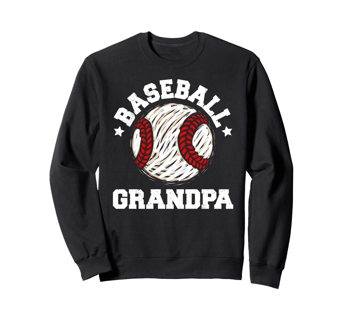 Baseball Grandpa Distressed Funny Sweatshirt - Minimalist Print Unisex - T-Shirt, Sweatshirt, Hoodie