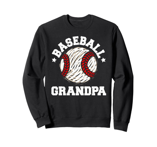 Baseball Grandpa Distressed Funny Sweatshirt - Minimalist Print Unisex - T-Shirt, Sweatshirt, Hoodie